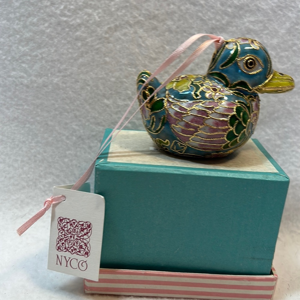 NYCO International Cloisonne Duck in blue